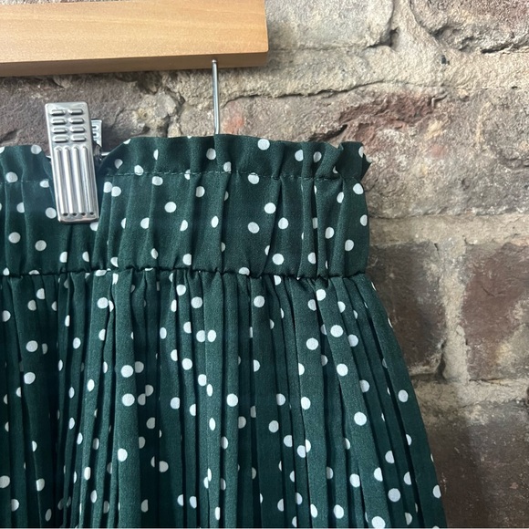 Chic Dark Green Polka Dot Maxi Skirt - Picture 4 of 6